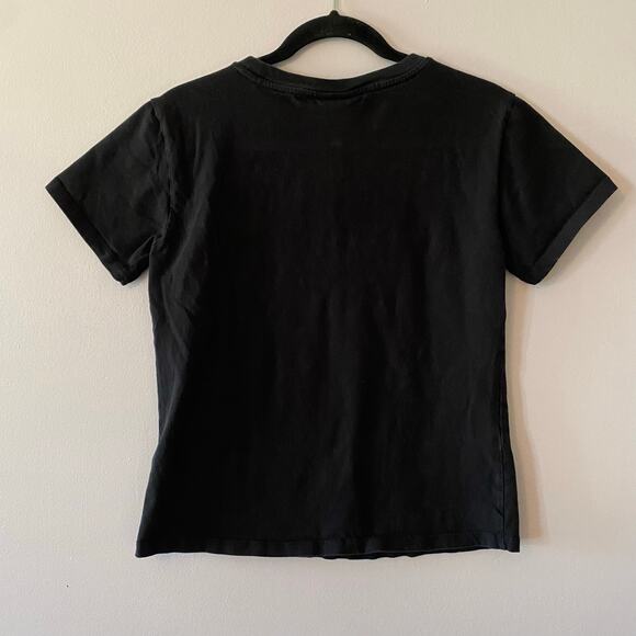 Farm Rio Black "Dress In Happiness" Colorful Graphic T-Shirt Women's size Small - Picture 6 of 10